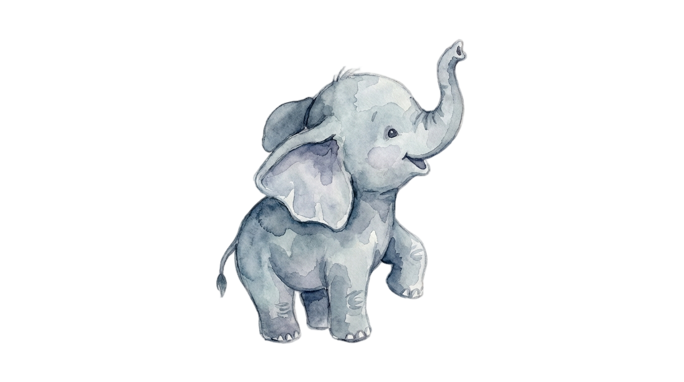 watercolor elephant baby png PNG transparent background