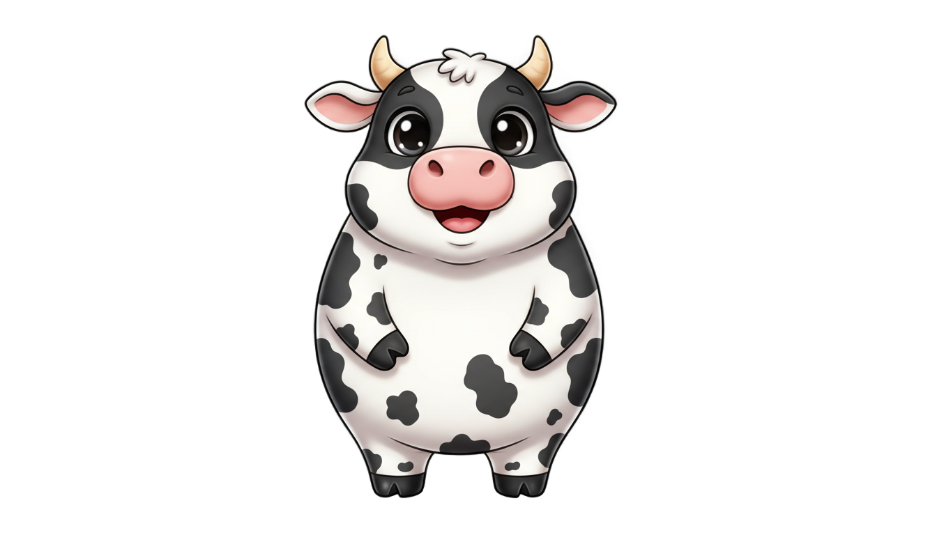 cute cow cartoon png PNG transparent background