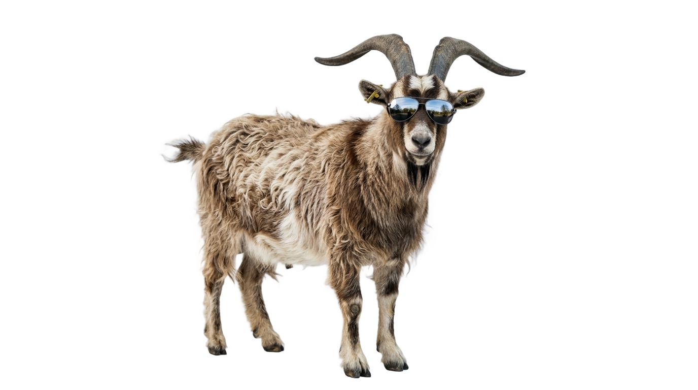 goat with sunglasses png PNG transparent background