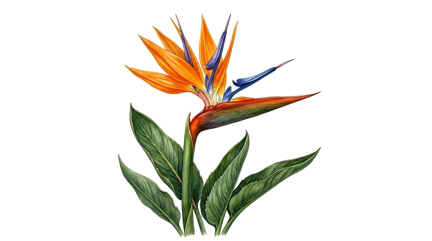 png bird of paradise drawing PNG transparent background