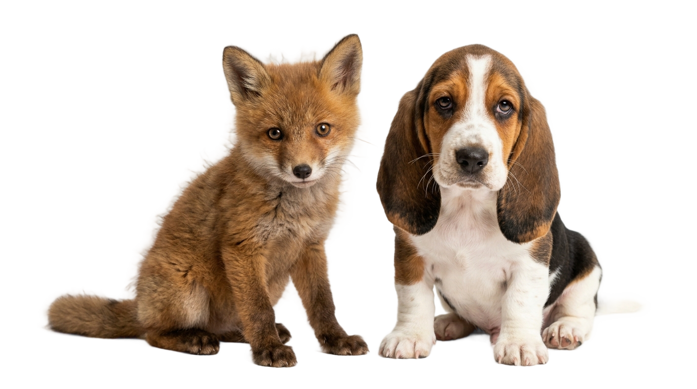 copper fox and the hound png PNG transparent background