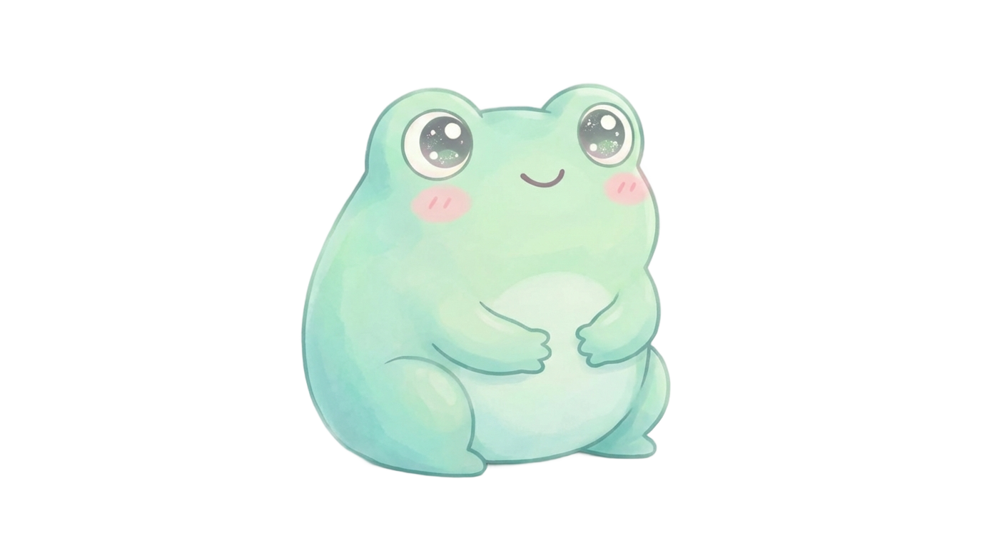 kawaii frog png aesthetic PNG transparent background