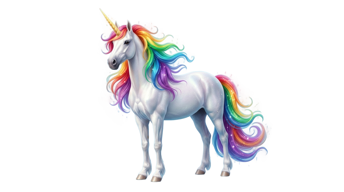 colorful unicorn png PNG transparent background