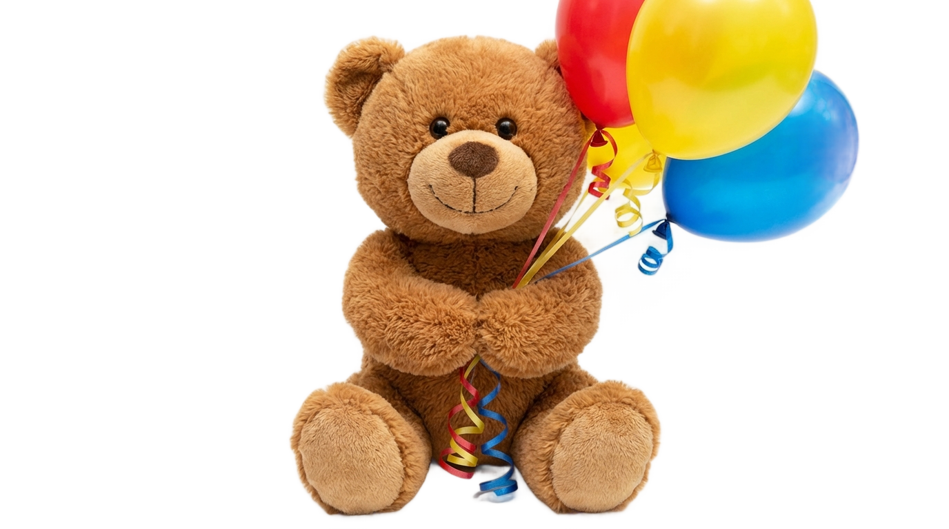 teddy bear with balloons png PNG transparent background