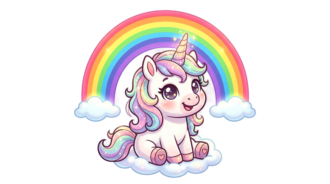 cute unicorn rainbow png PNG transparent background