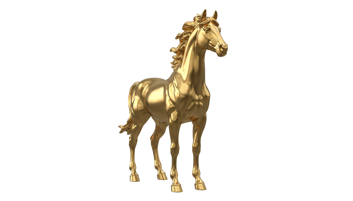 gold horse png PNG transparent background