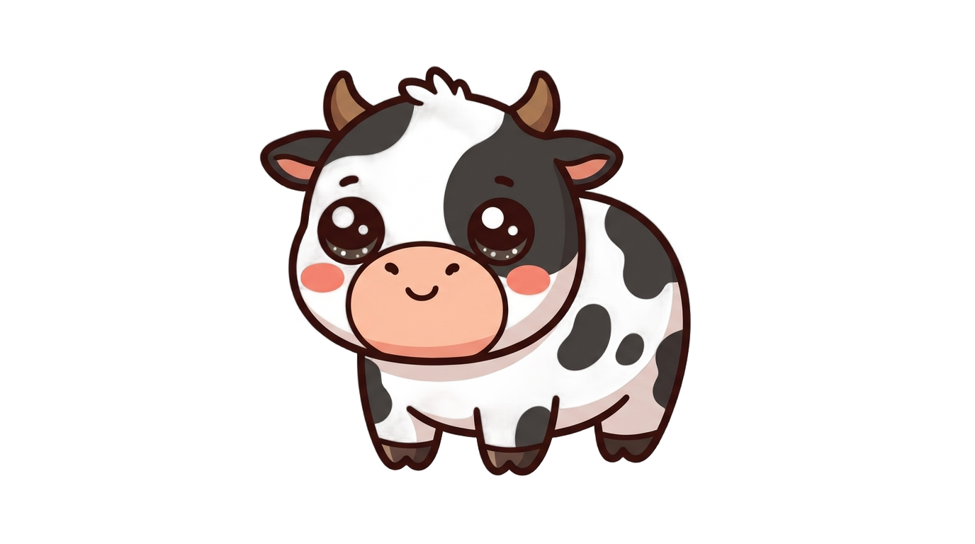 kawaii cow png PNG transparent background