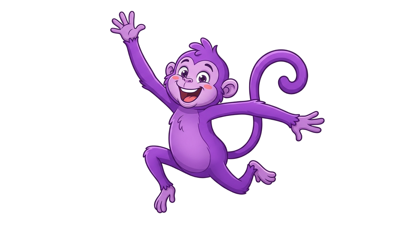purple gorilla tag monkey png PNG transparent background
