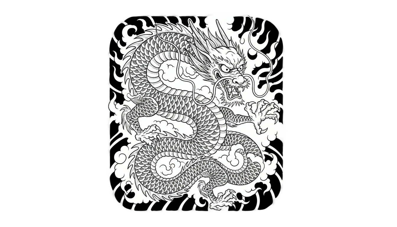 japanese dragon tattoo png PNG transparent background