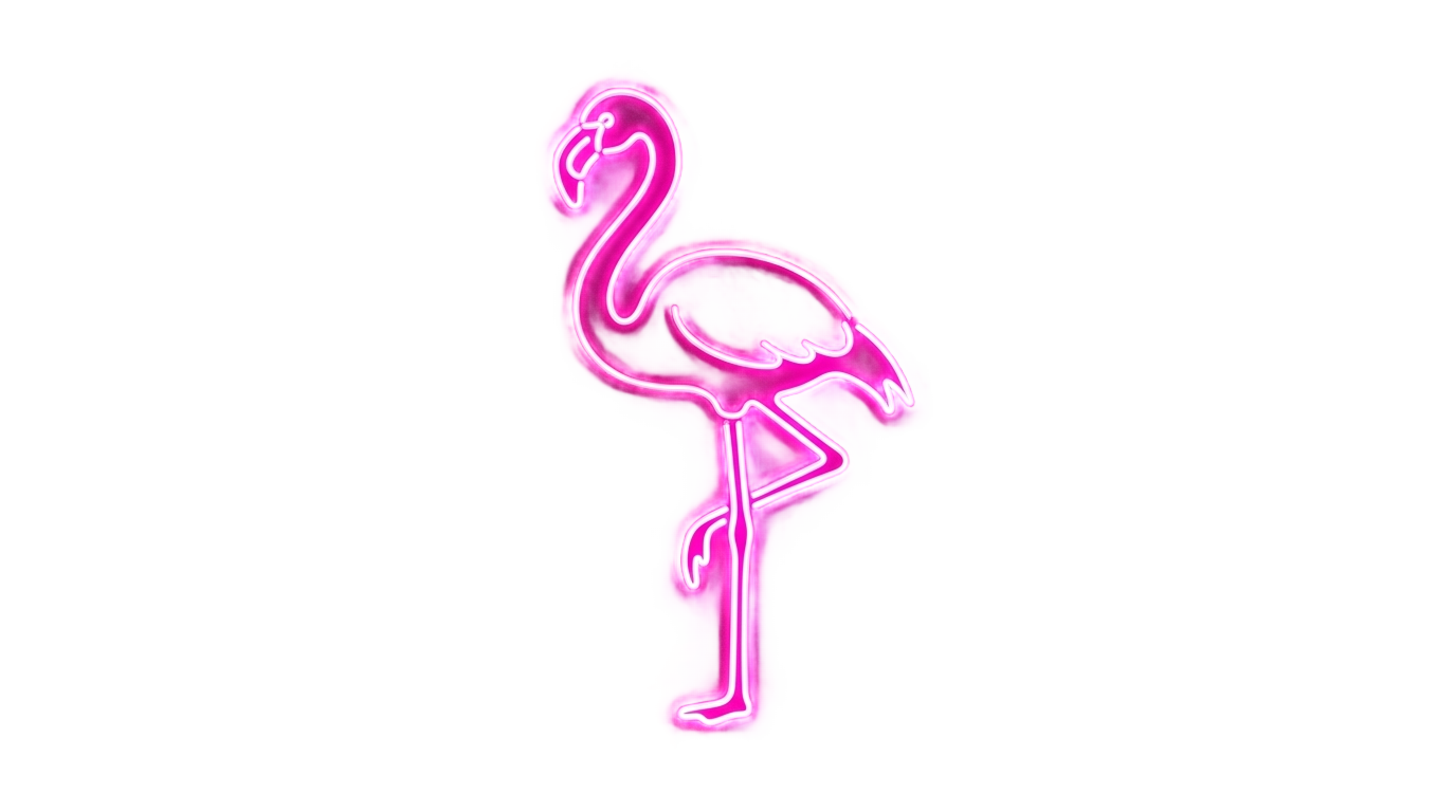 neon flamingo png PNG transparent background