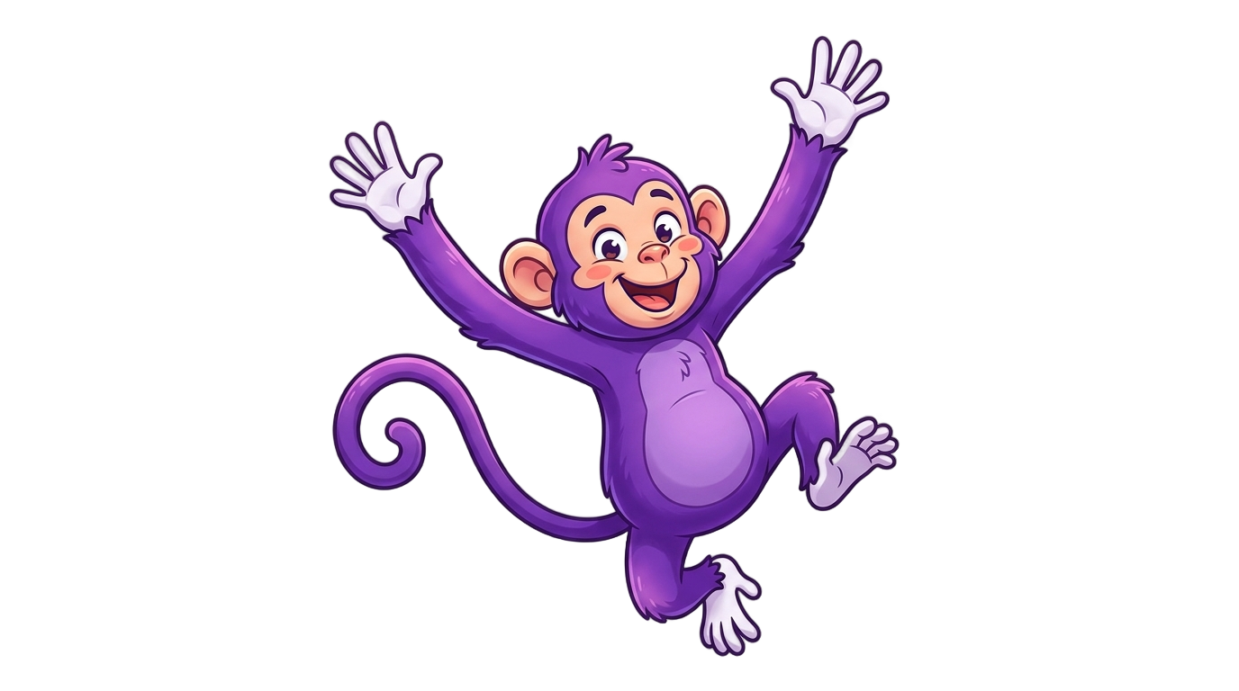 purple gorilla tag monkey png PNG transparent background