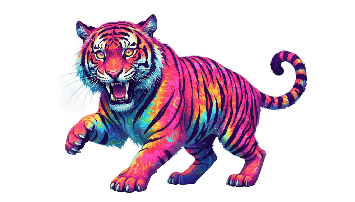 lisa frank tiger png PNG transparent background