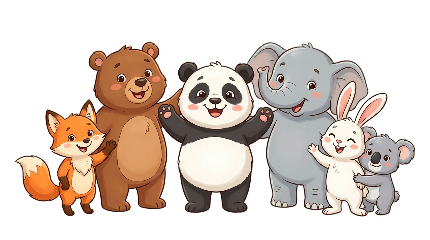 panda e os amigos png PNG transparent background