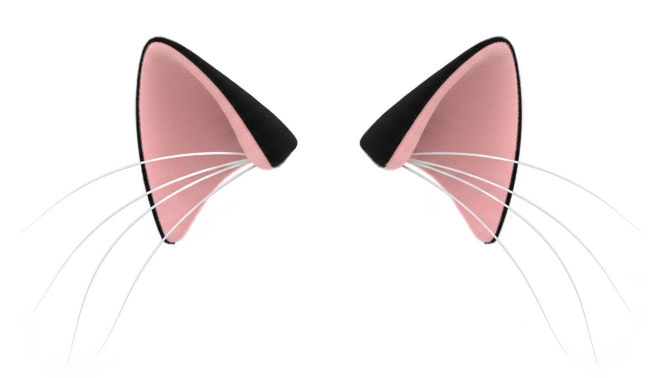 cat ears and whiskers png PNG transparent background