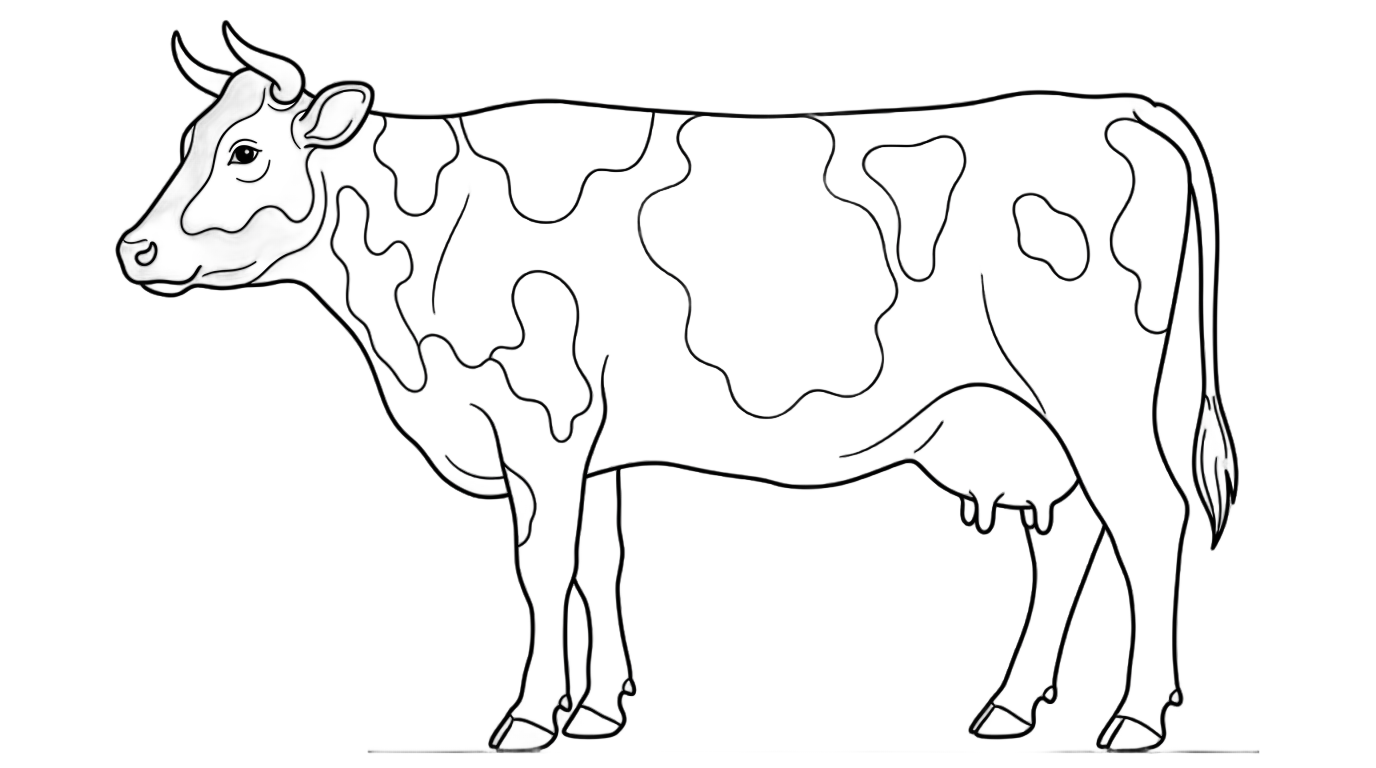 cow line art png PNG transparent background