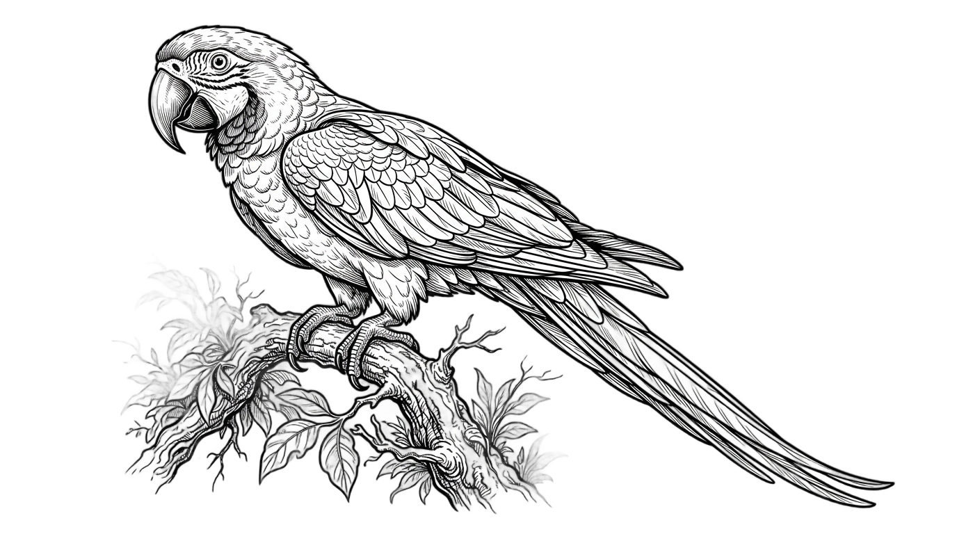 parrot clipart black and white png PNG transparent background
