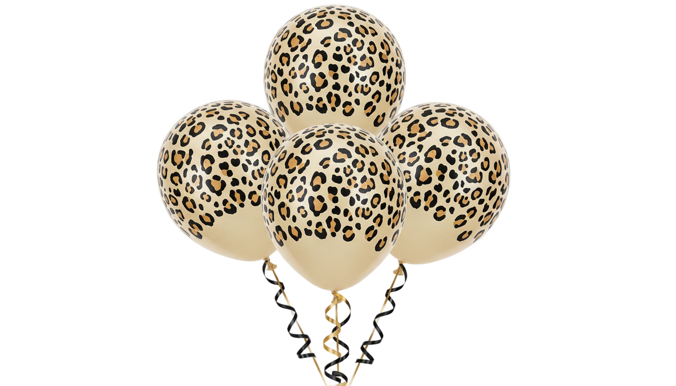 cheetah print balloons png PNG transparent background