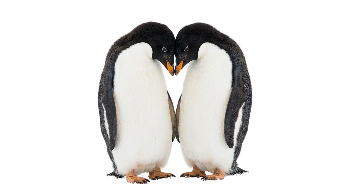penguin love png PNG transparent background