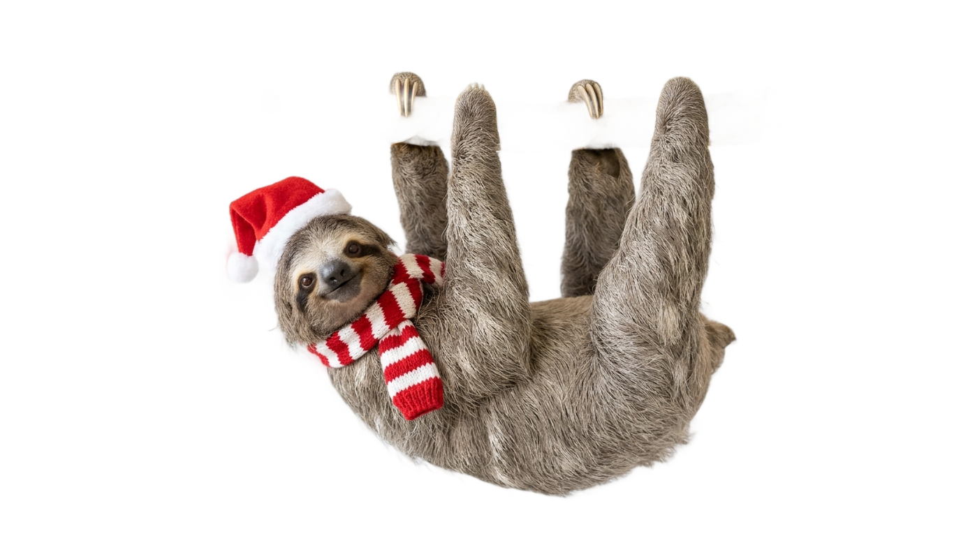 christmas sloth png PNG transparent background