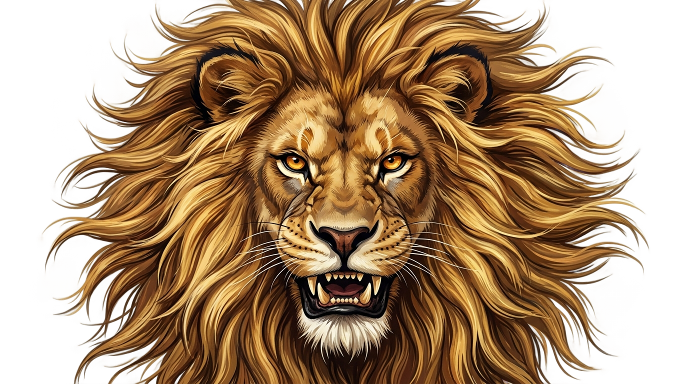lion face drawing png PNG transparent background