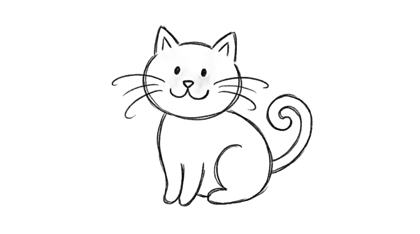 cat doodle png PNG transparent background