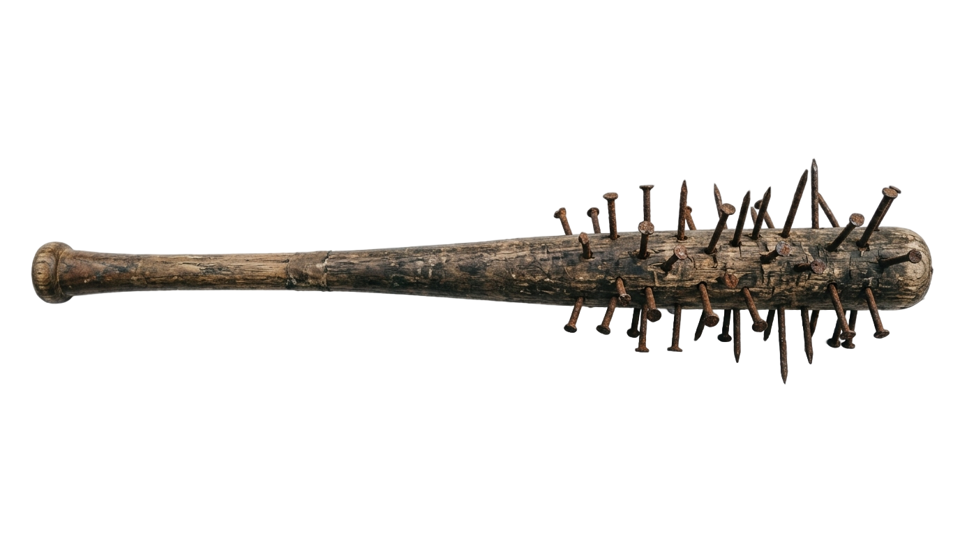 bat with nails png PNG transparent background