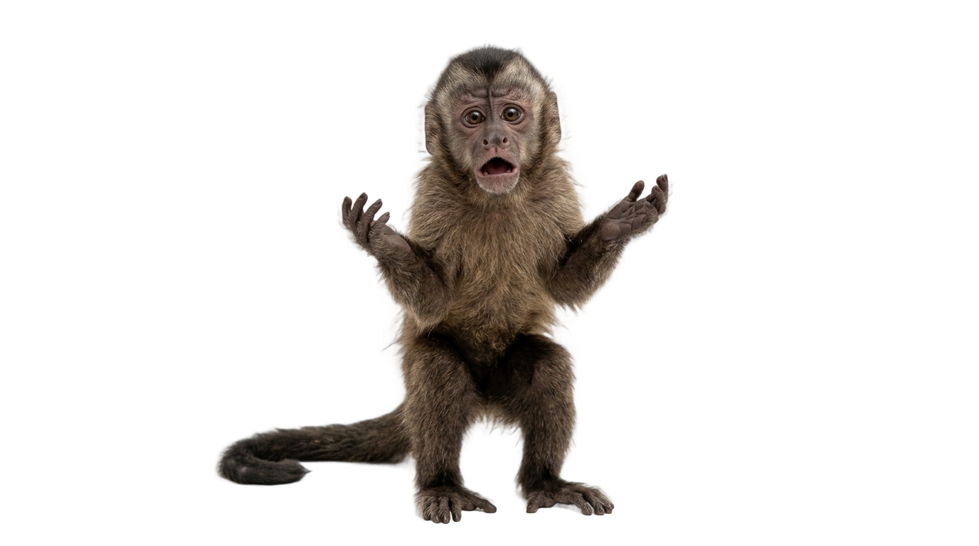 confused monkey meme png PNG transparent background