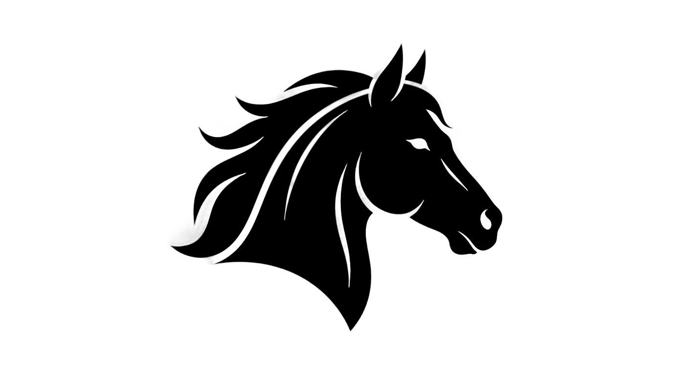 horse logo png black and white PNG transparent background