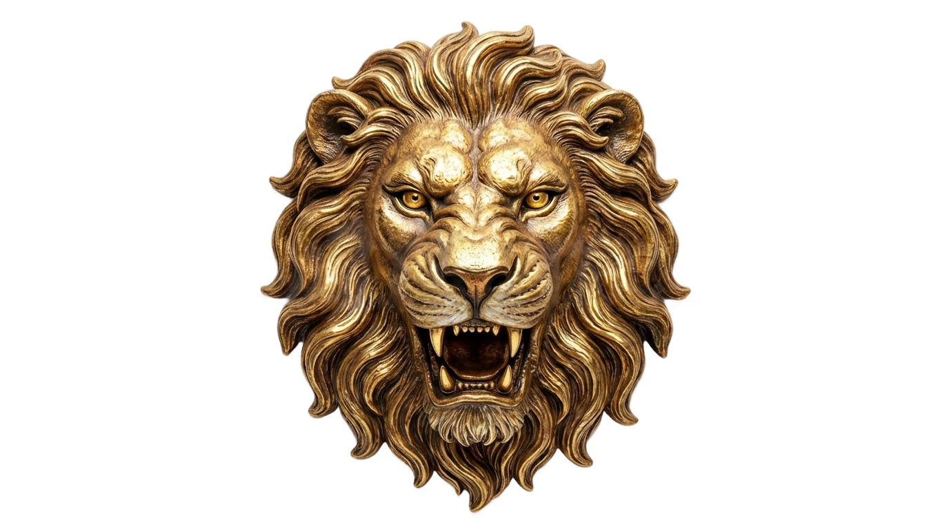 gold lion logo png PNG transparent background