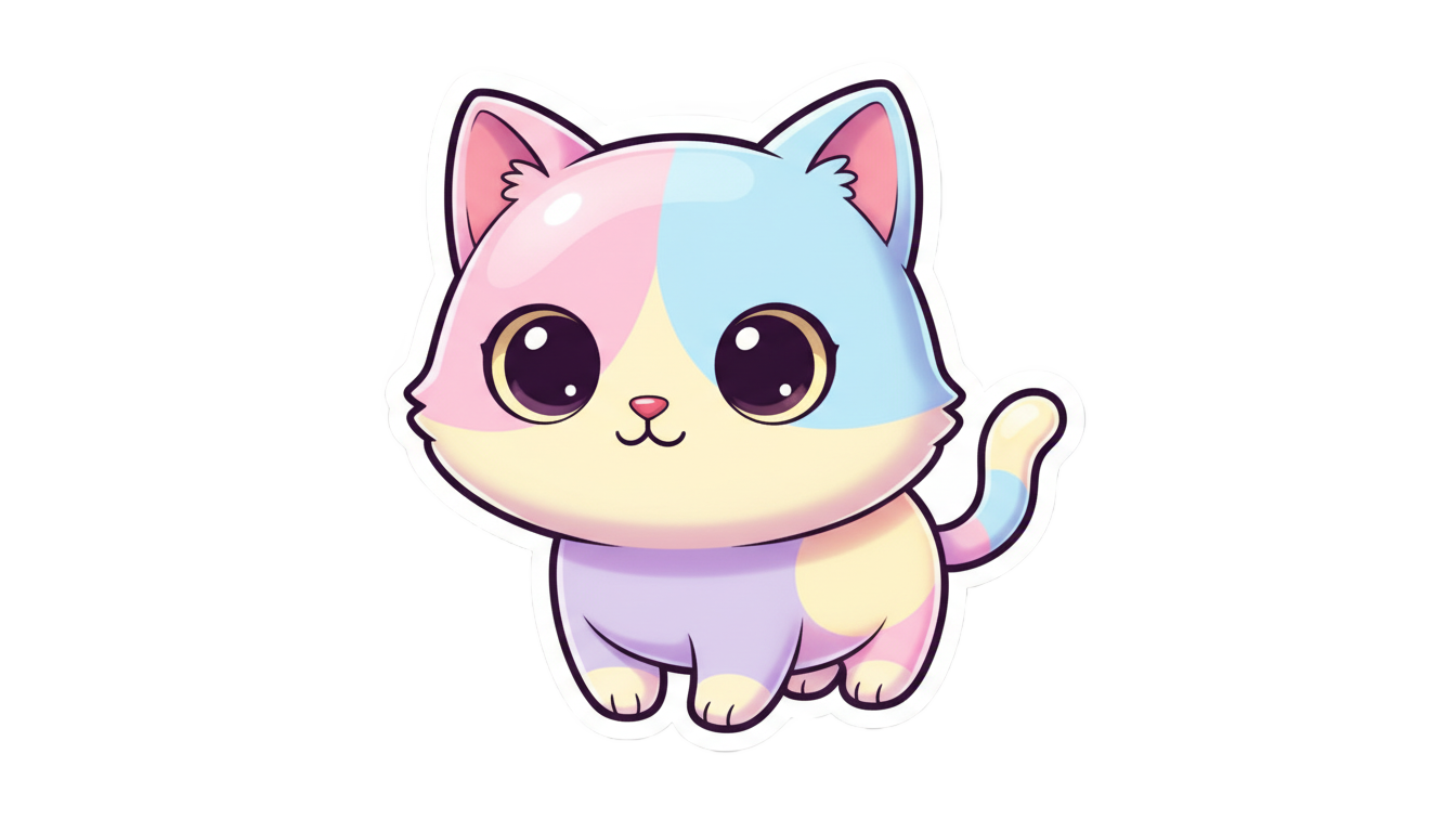 kawaii cat sticker png PNG transparent background