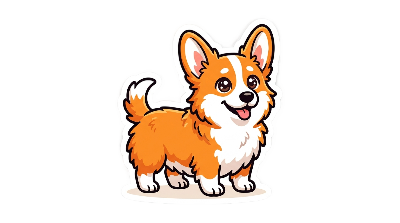 corgi sticker png PNG transparent background