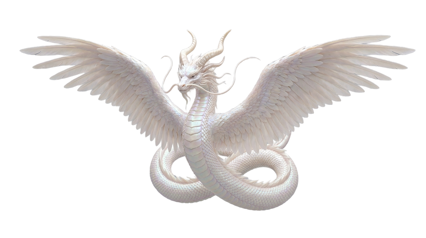 white dragon png PNG transparent background