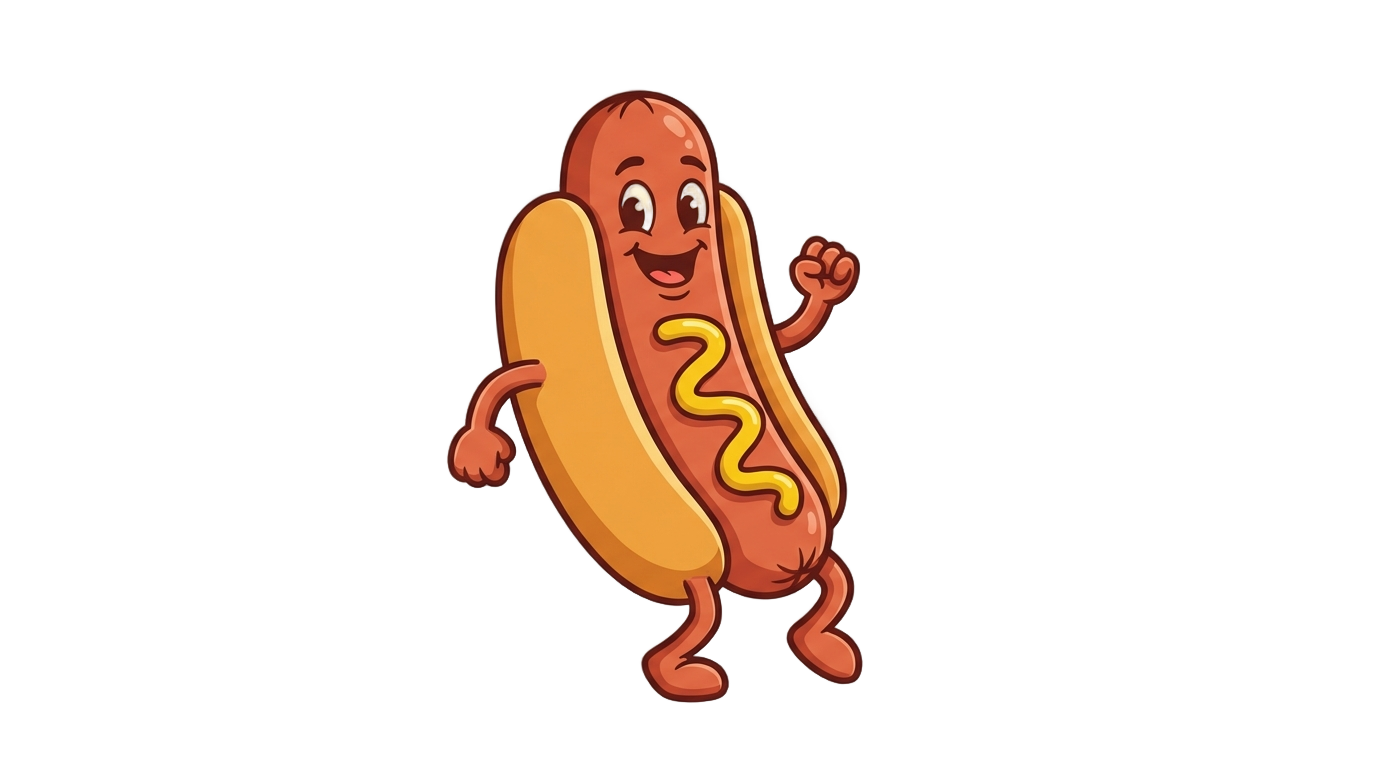 cartoon hot dog png PNG transparent background