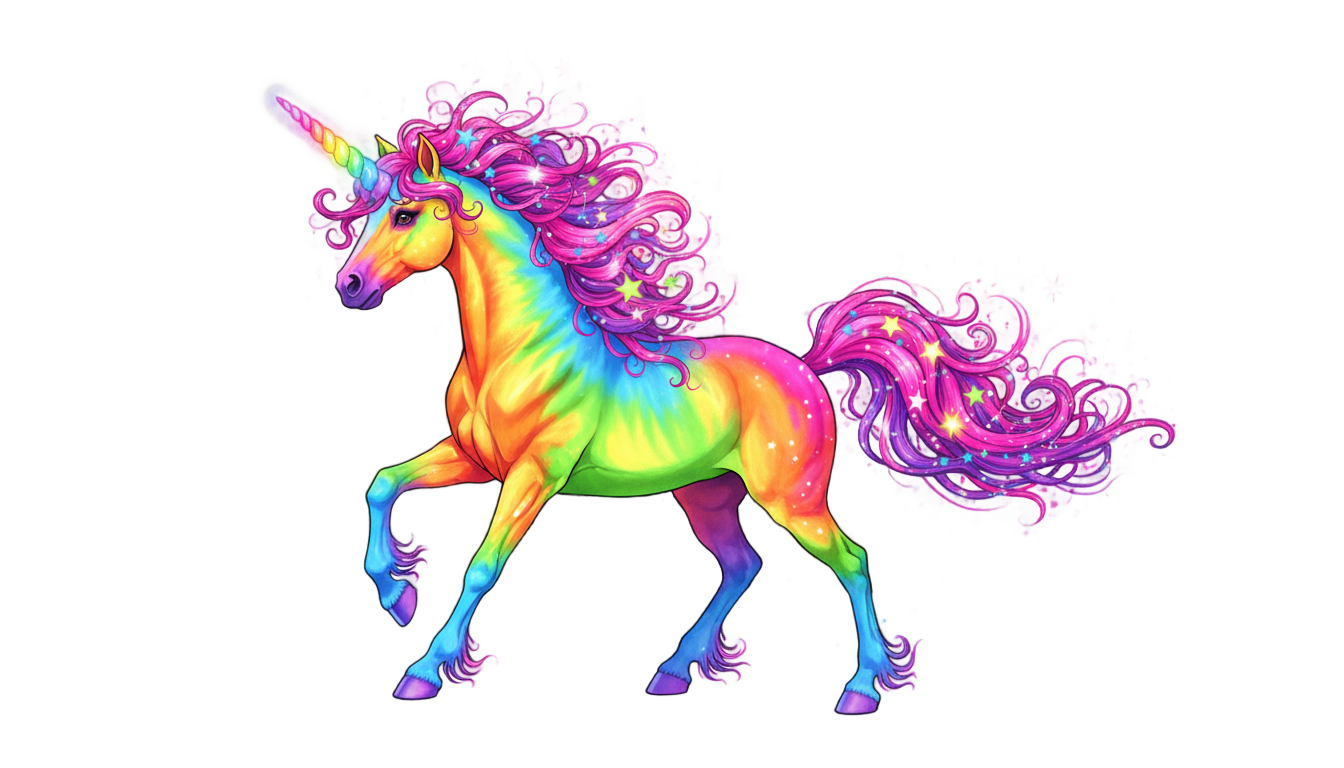 lisa frank unicorn png PNG transparent background