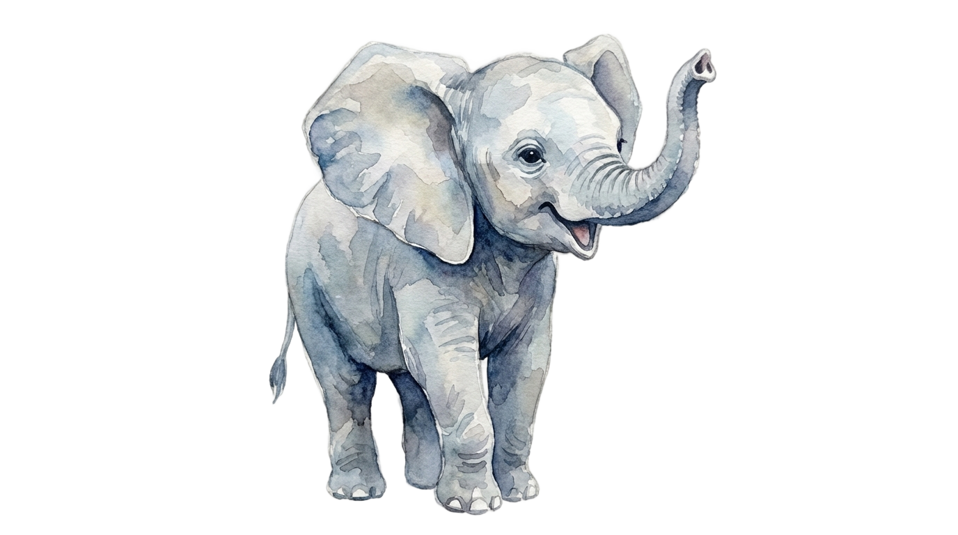watercolor elephant baby png PNG transparent background