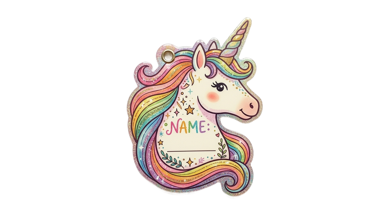 unicorn name tag png PNG transparent background
