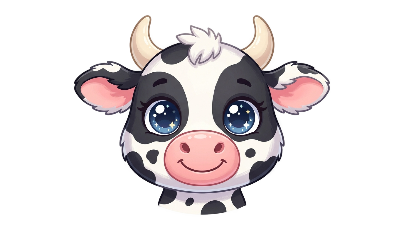 cute cow head png PNG transparent background