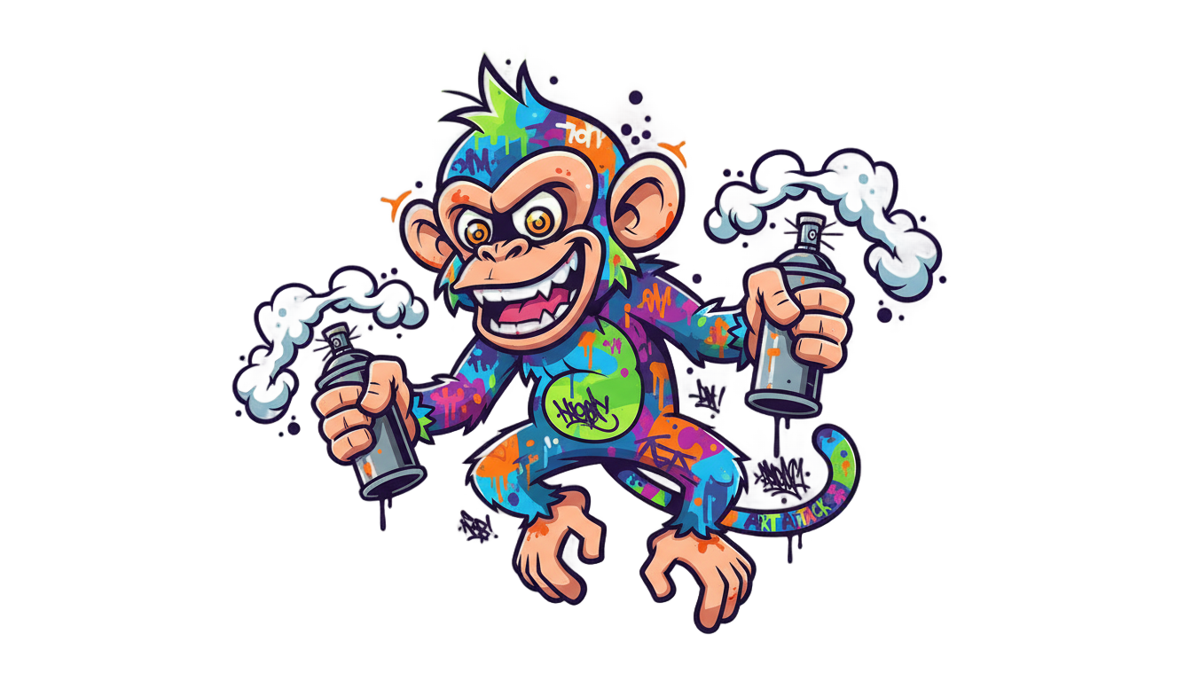 jinx monkey graffiti png PNG transparent background