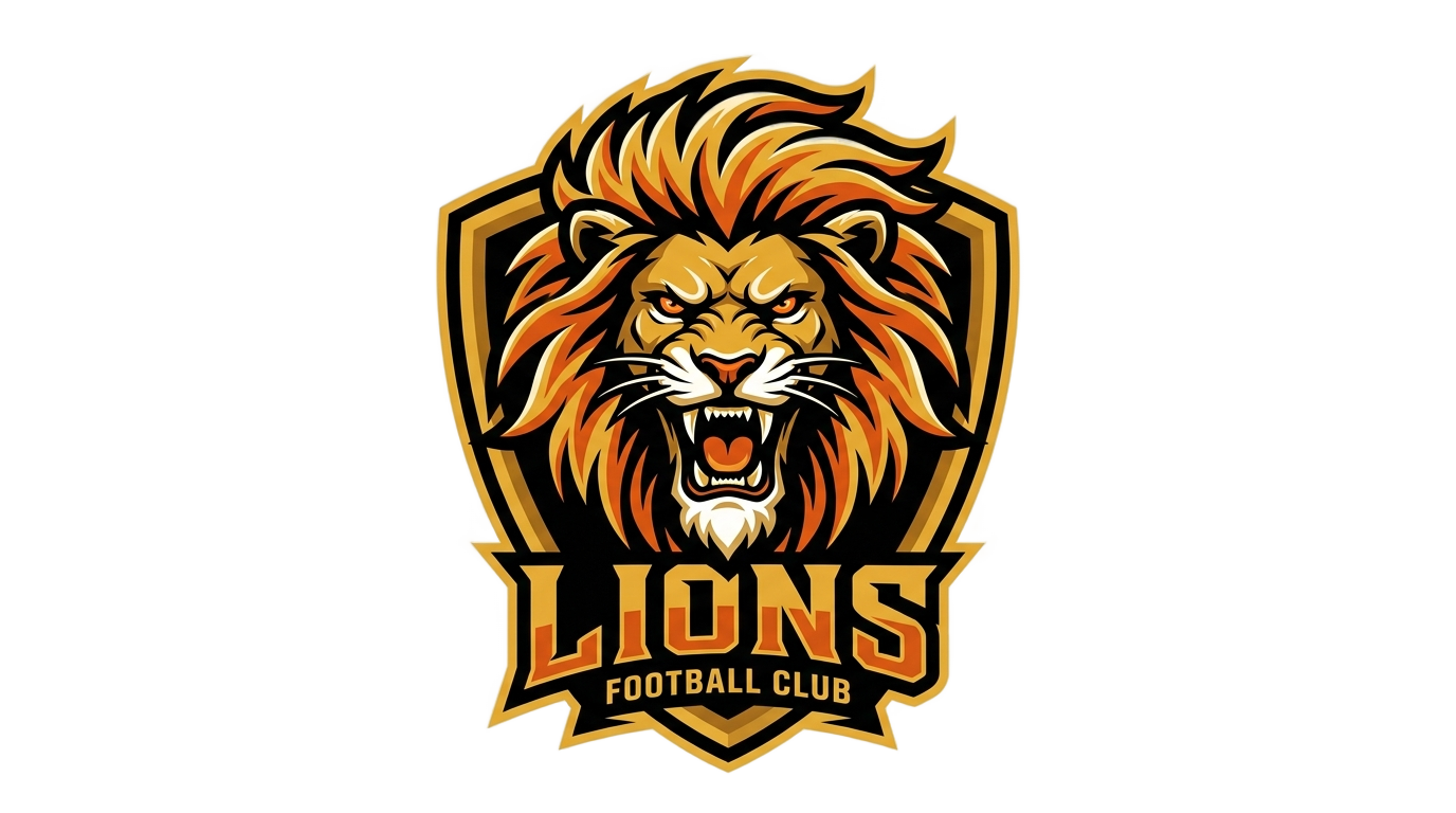 lion football logo png PNG transparent background