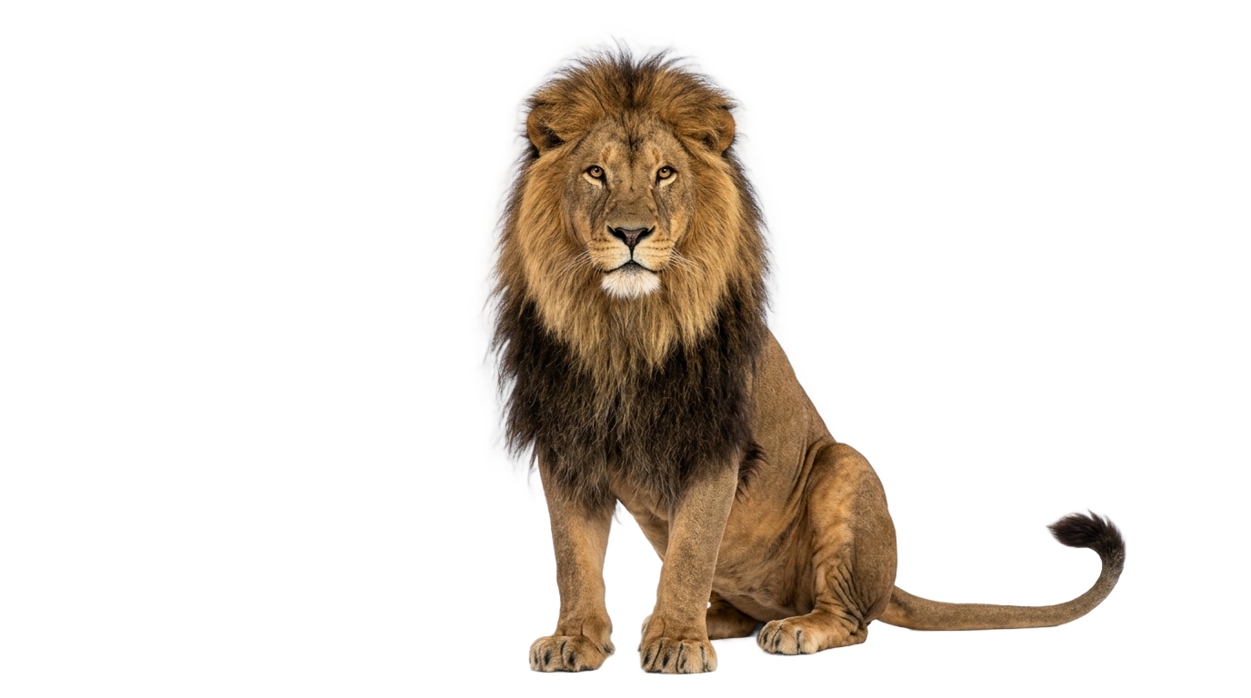 lion sitting png PNG transparent background