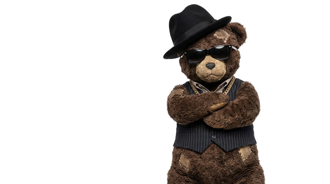 gangster teddy bear png PNG transparent background