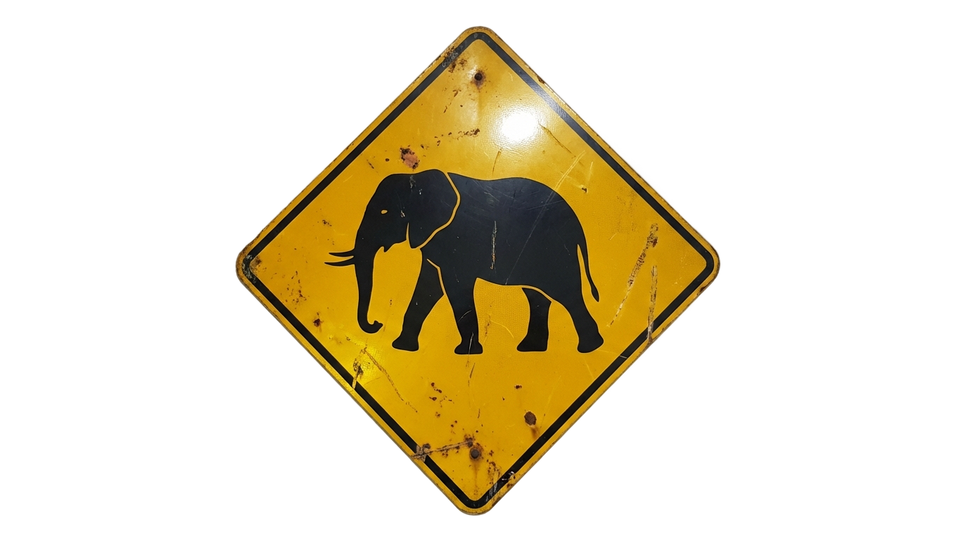 elephant crossing sign png PNG transparent background