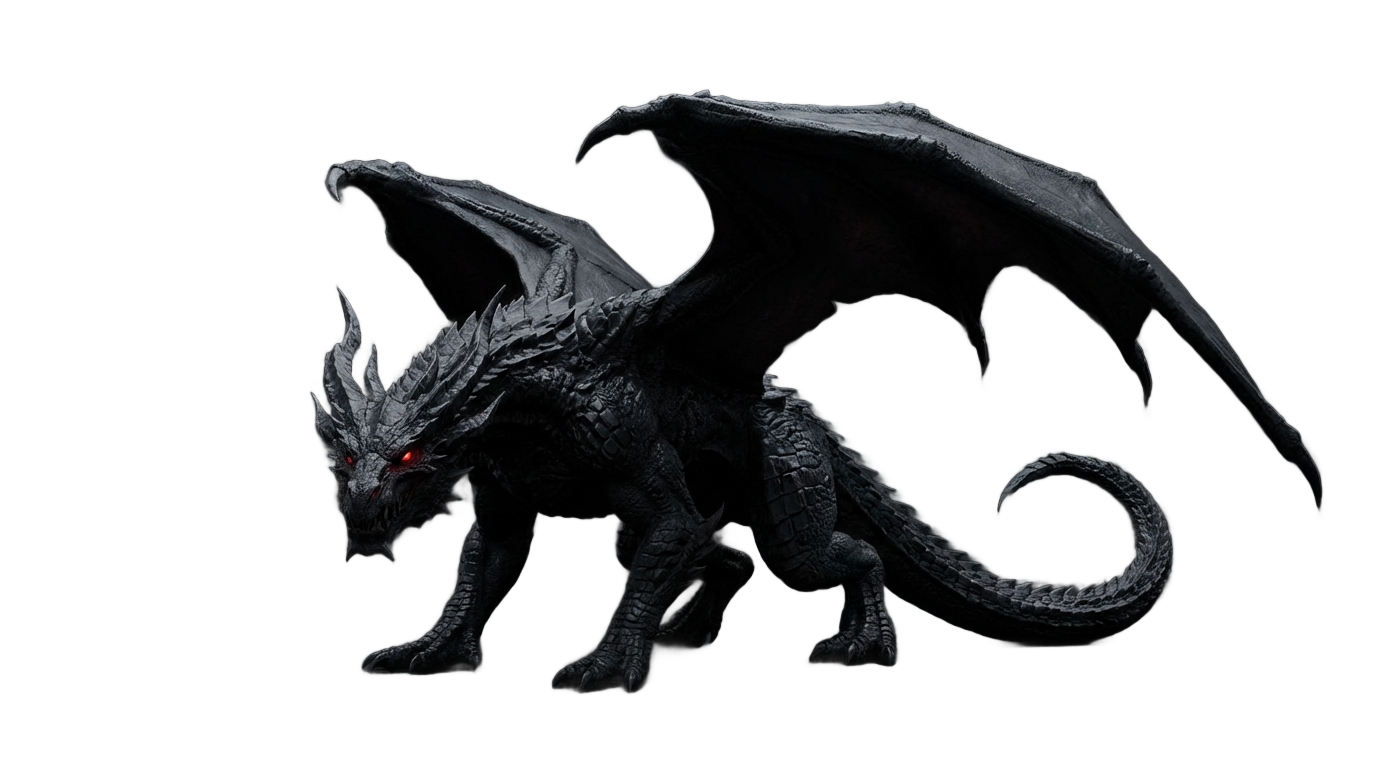 red eyes black dragon png PNG transparent background