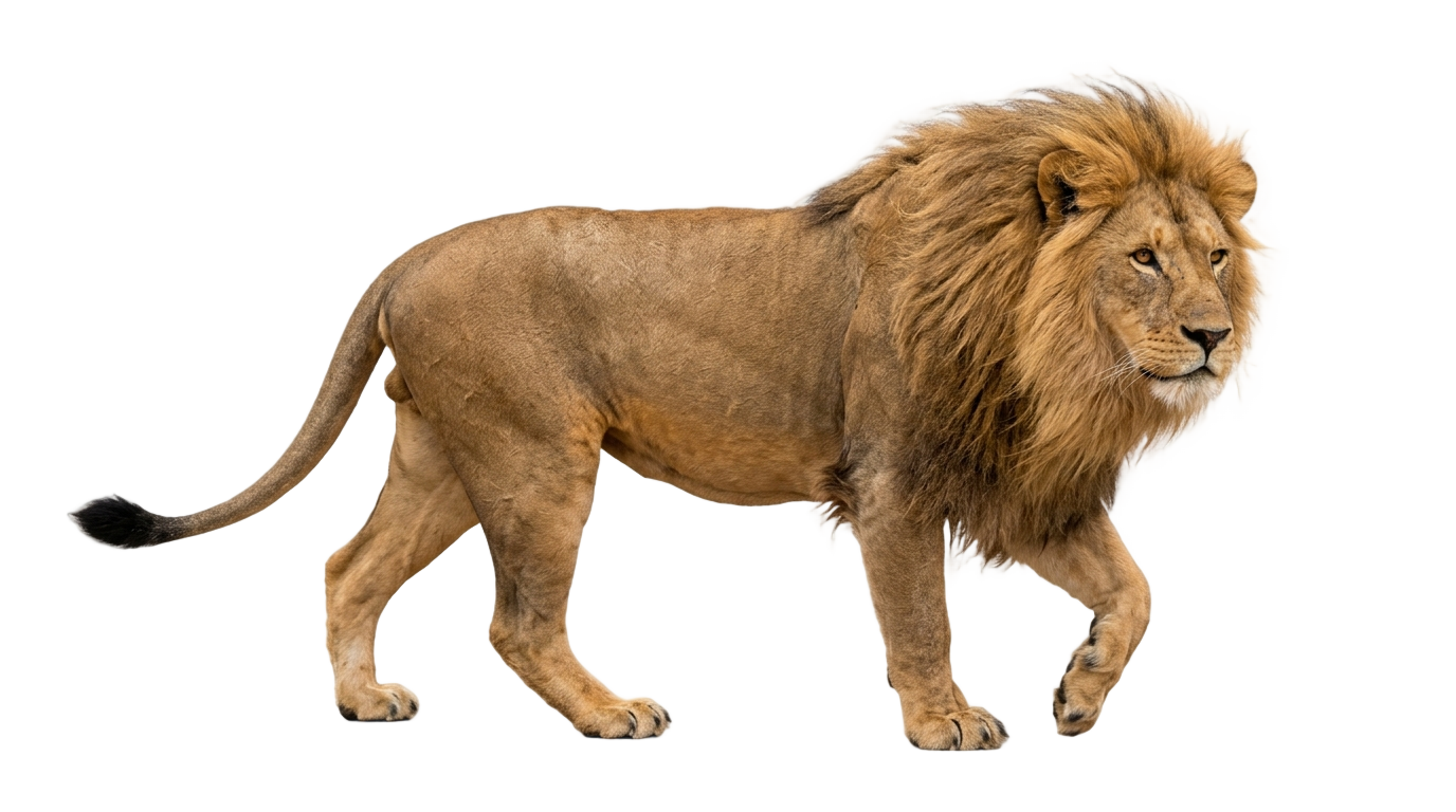 lion walking png PNG transparent background