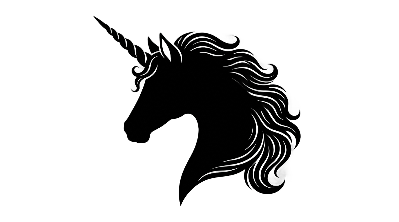 unicorn head silhouette png PNG transparent background