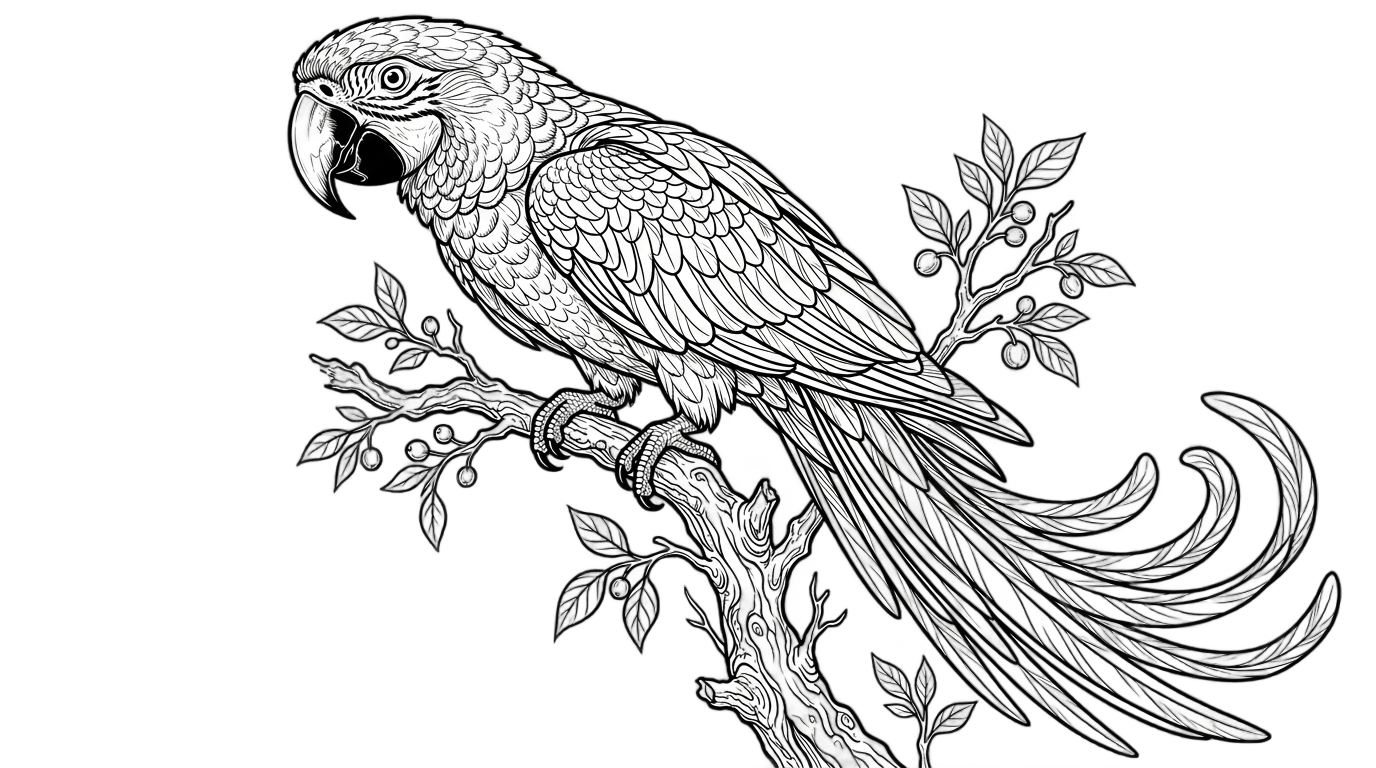 parrot clipart black and white png PNG transparent background