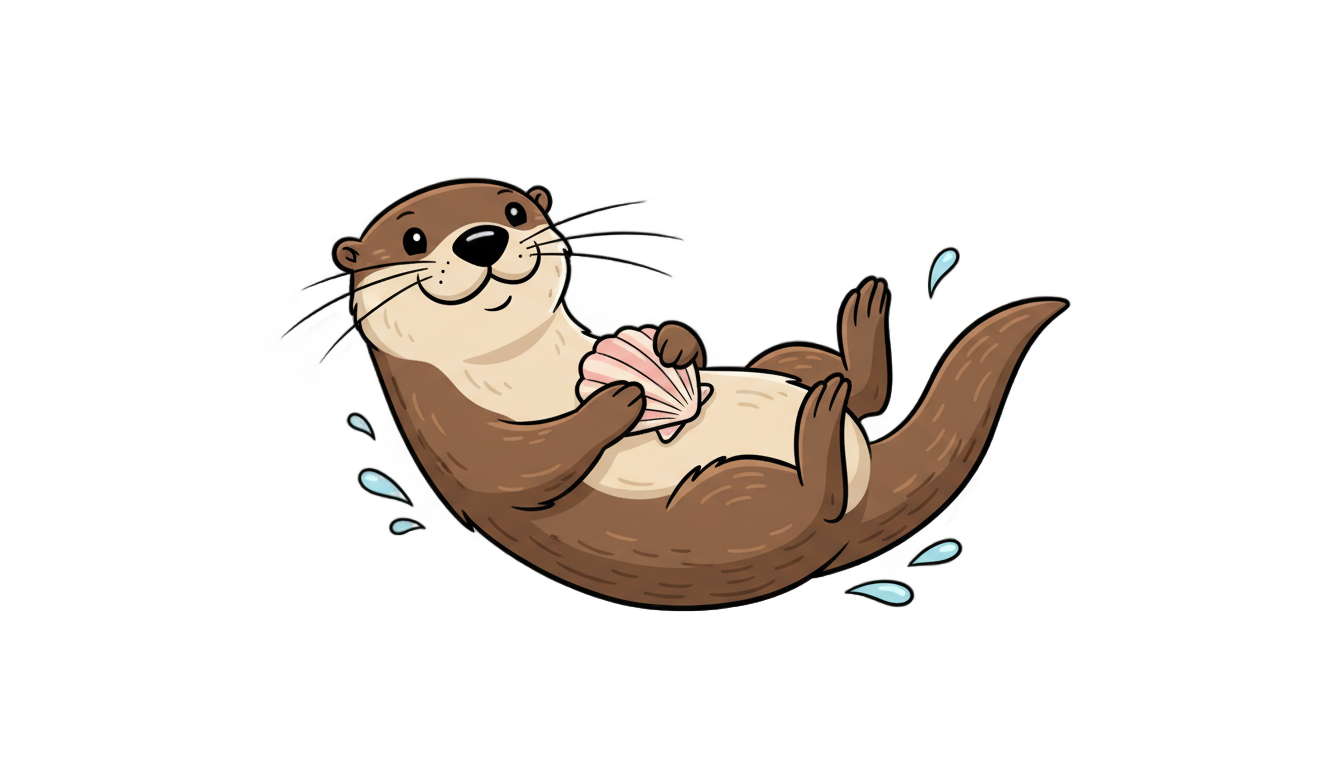 otter png cartoon PNG transparent background
