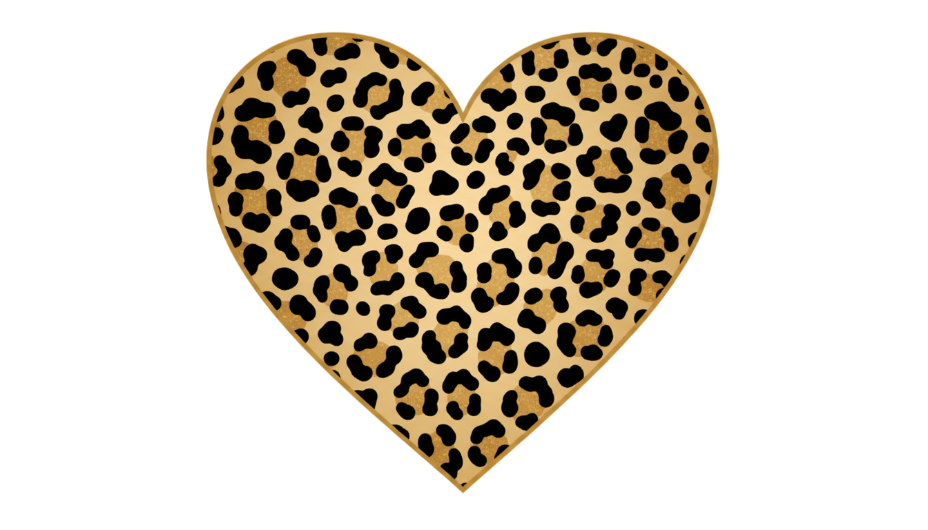 cheetah print heart png PNG transparent background