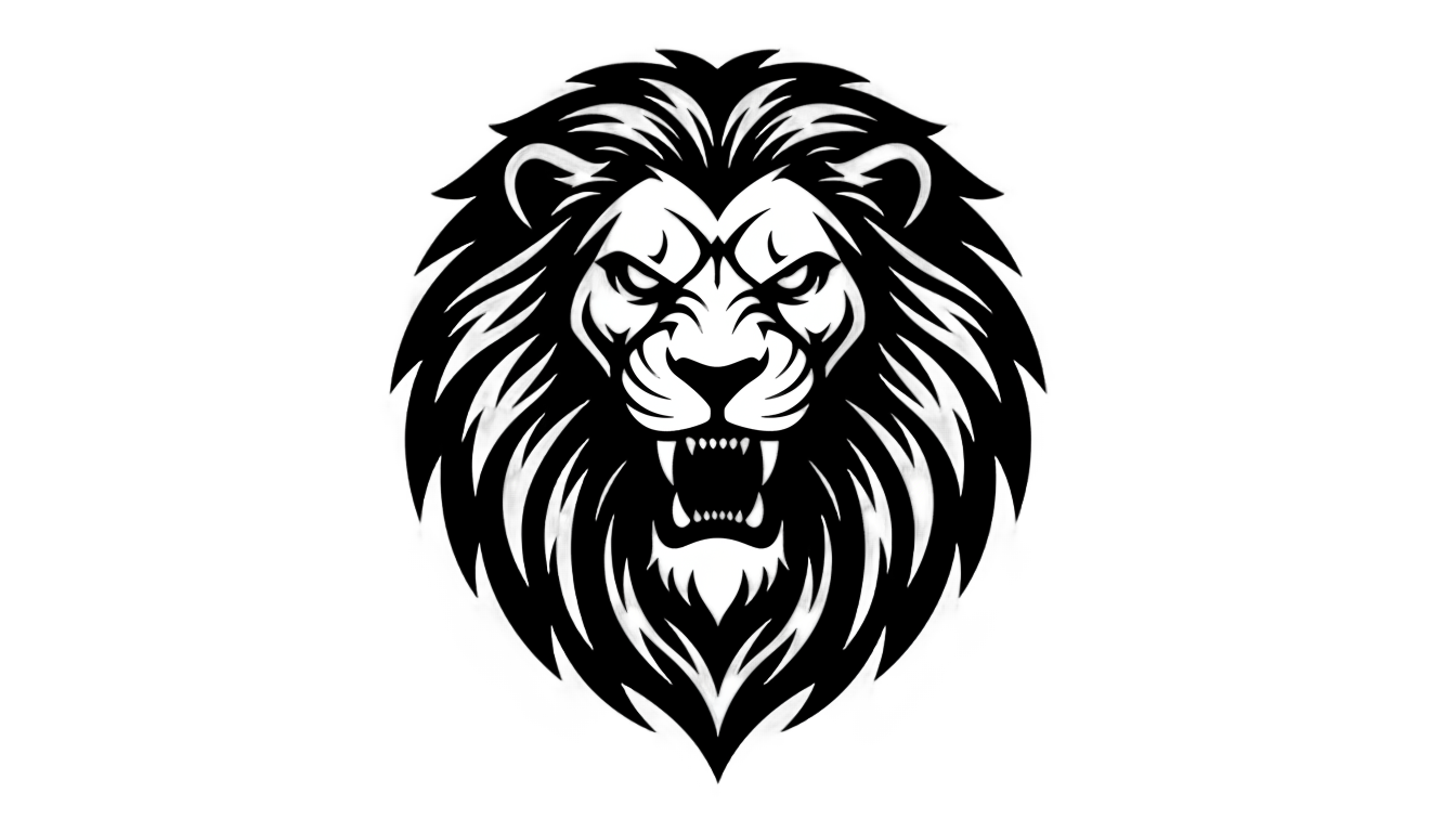 black lion logo png PNG transparent background