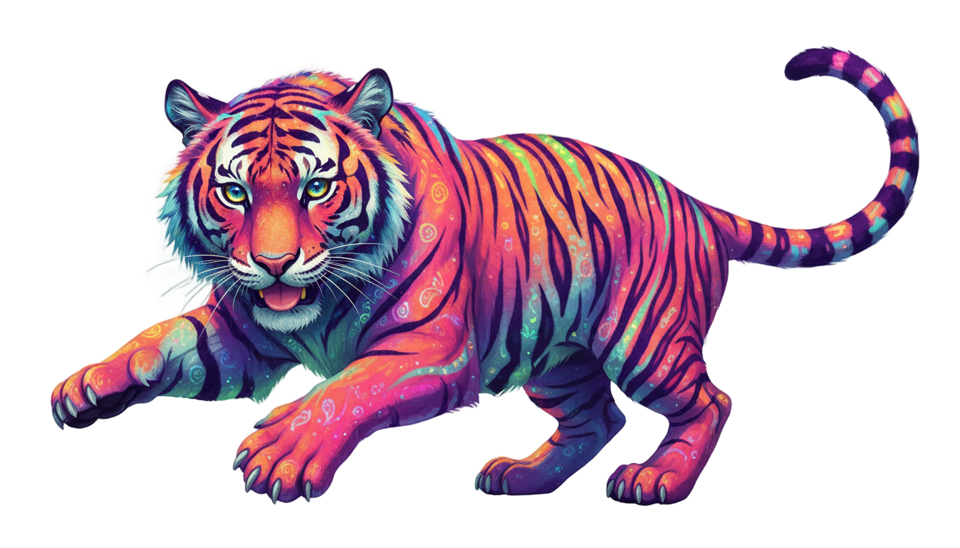 lisa frank tiger png PNG transparent background